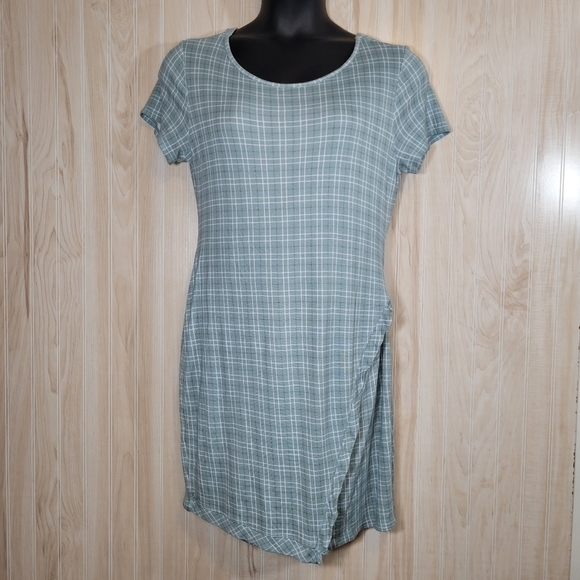 41 Hawthorn Blue Paid Bodycon Faux-Wrap Mini Dress Sz XL - Picture 1 of 6